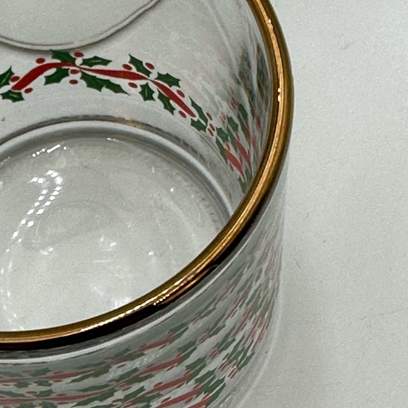 Libbey Glass Coffee Mugs Christmas Holly & Ribbon set of 2 - Picture 12 of 16